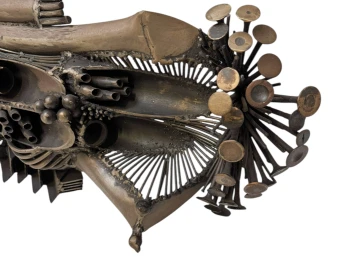 Brutalist Patinated Metal Abstract Sculpture by Frans de Boer Lichtveld, 1964